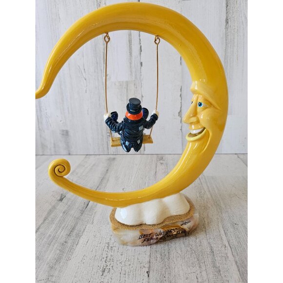 Ron Lee swinging Moon clown unique 1998 vintage statue gold figurine - Picture 5 of 10